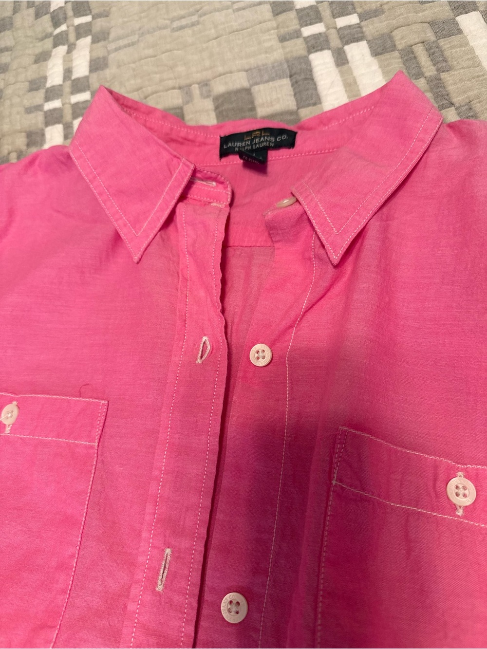 Ralph Lauren Bubblegum Pink Button-Down Womens Shirt